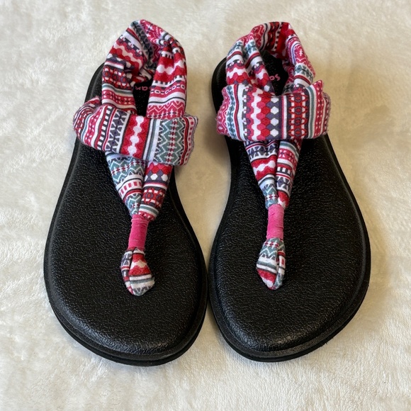 Sanuk Thong Flip Flop Sandal Shoe Women's Size 6 Yoga Mat Sling Multicolor - Picture 2 of 9